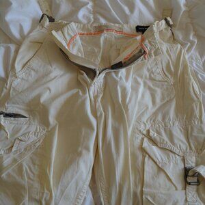 Club Monaco Men's Cargo Buckle Off White Vanilla Pants